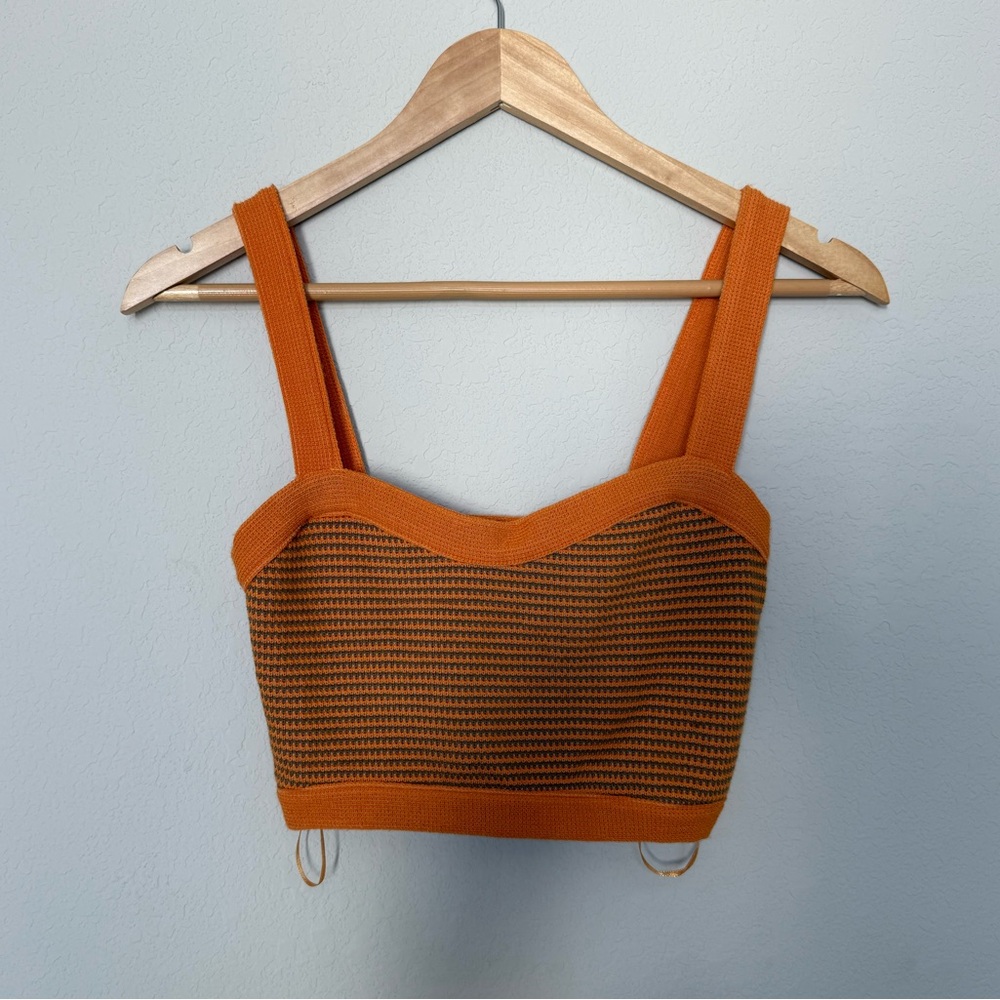 NWT Zara Vibrant Orange Knit Crop Top